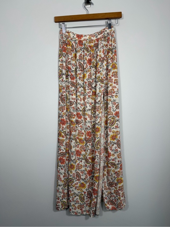Patrons of Peace Dresses & Skirts - Patrons of Peace Paisley Floral Maxi Skirt XS Boho Side Slit Rayon
